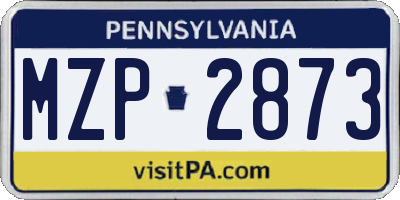 PA license plate MZP2873