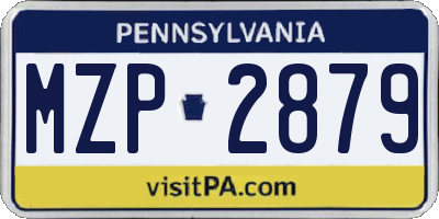 PA license plate MZP2879