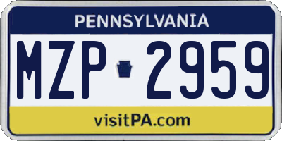 PA license plate MZP2959