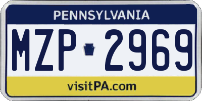 PA license plate MZP2969