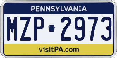 PA license plate MZP2973