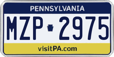 PA license plate MZP2975