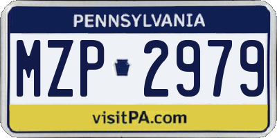 PA license plate MZP2979