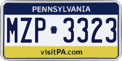PA license plate MZP3323