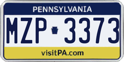 PA license plate MZP3373