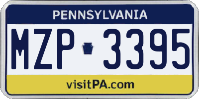 PA license plate MZP3395
