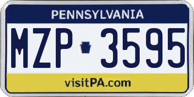 PA license plate MZP3595