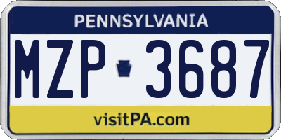 PA license plate MZP3687
