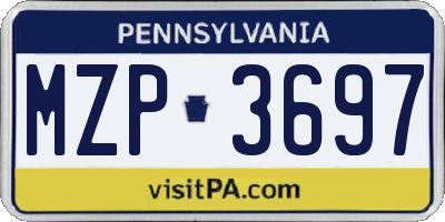 PA license plate MZP3697