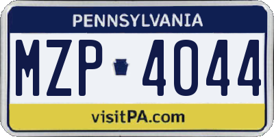 PA license plate MZP4044