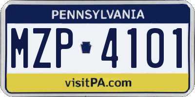 PA license plate MZP4101