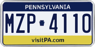 PA license plate MZP4110