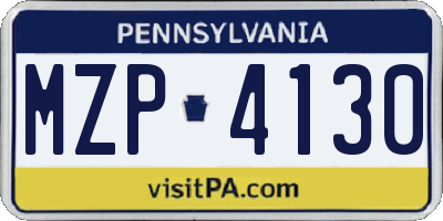 PA license plate MZP4130