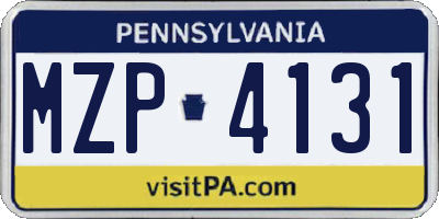 PA license plate MZP4131