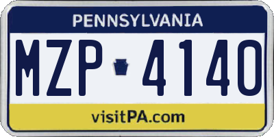 PA license plate MZP4140