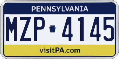 PA license plate MZP4145