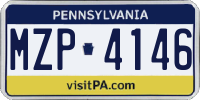 PA license plate MZP4146