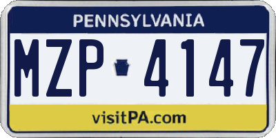 PA license plate MZP4147