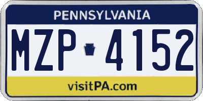 PA license plate MZP4152