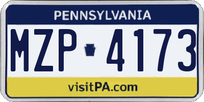 PA license plate MZP4173