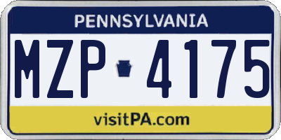 PA license plate MZP4175