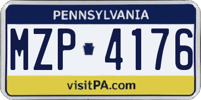 PA license plate MZP4176