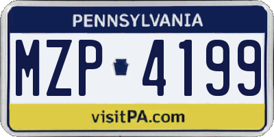 PA license plate MZP4199