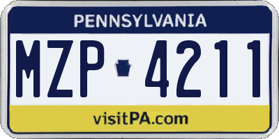 PA license plate MZP4211