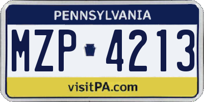 PA license plate MZP4213