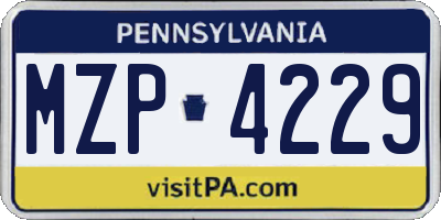 PA license plate MZP4229