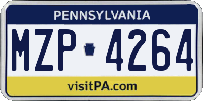 PA license plate MZP4264