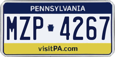 PA license plate MZP4267