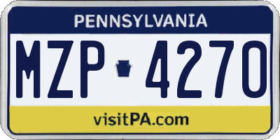 PA license plate MZP4270