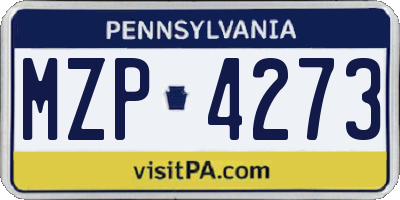 PA license plate MZP4273