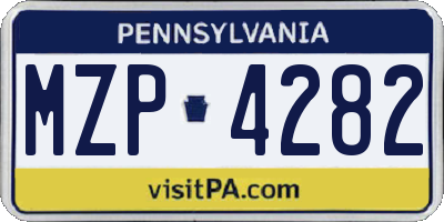 PA license plate MZP4282