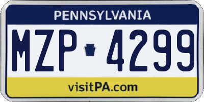 PA license plate MZP4299