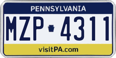 PA license plate MZP4311