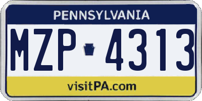 PA license plate MZP4313