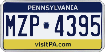 PA license plate MZP4395