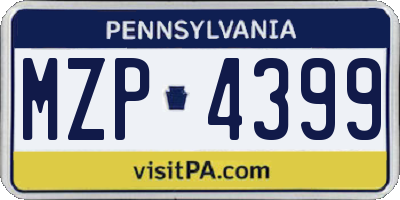 PA license plate MZP4399