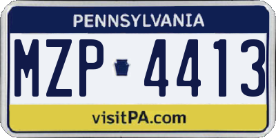 PA license plate MZP4413