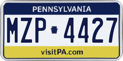PA license plate MZP4427