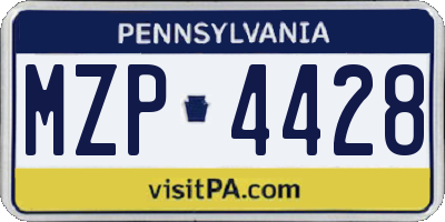 PA license plate MZP4428