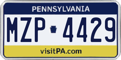 PA license plate MZP4429