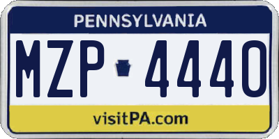 PA license plate MZP4440