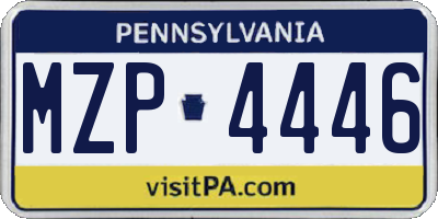 PA license plate MZP4446