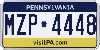 PA license plate MZP4448