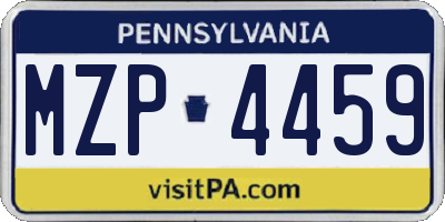 PA license plate MZP4459