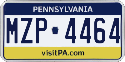 PA license plate MZP4464