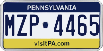 PA license plate MZP4465